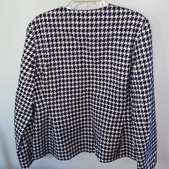 Talbots houndstooth cotton weave jacket blazer - Picture 5 of 7